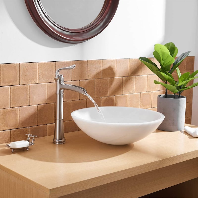 Waterfall Bathroom Vessel Faucet Single Handle Bathroom Vessel Sink Faucets One Hole Modern Basin Vanity High Taps With Valve