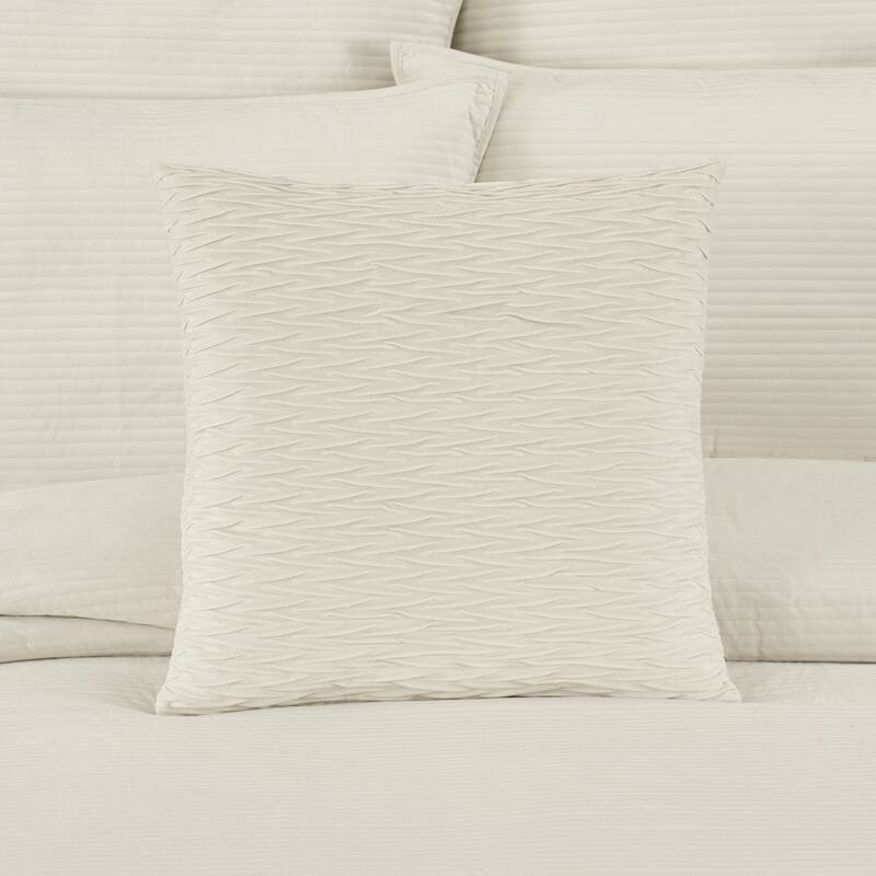Townsend Ripple Pillow 20" Square Decorative Throw Pillow Cover - Ivory