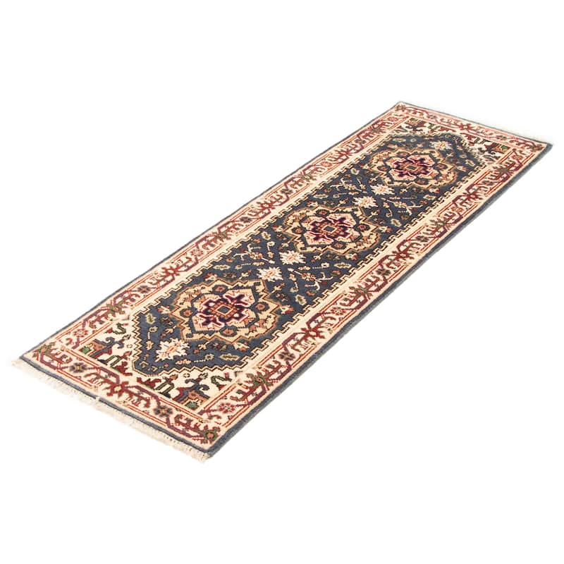 ECARPETGALLERY Hand-knotted Serapi Heritage Navy Wool Rug - 2'6 x 7'8