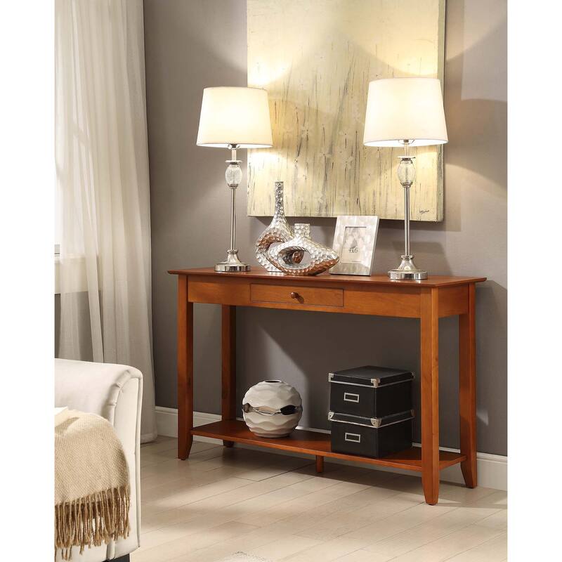 Convenience Concepts American Heritage 1 Drawer Console Table with Shelf - Cherry