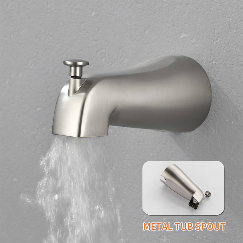 Wall Mount Tub and Shower Faucet with Hand Shower Brass Dual Head Complete Wall Mounted Shower System with Valve