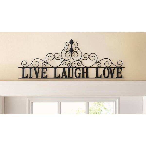 Shop Benzara Live Laugh Love Metal Wall Decor Black On Sale Overstock 23350231