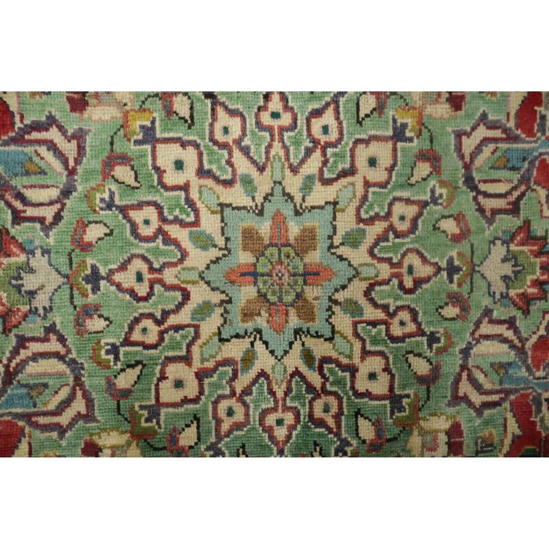 Hand Knotted Oriental 100% Wool Carpet Traditional Geometric Red Tabriz Area Rug - 7' 11'' X 5' 0''