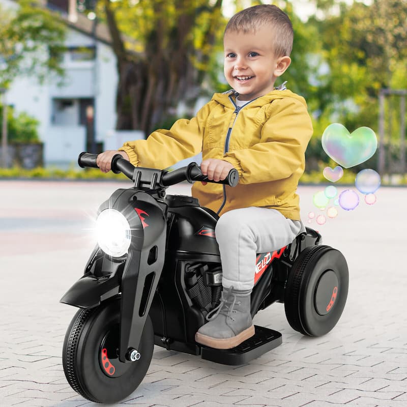 Gymax 6V Kids Bubble Car Electric Ride on Motorcycle w/ Music Button &