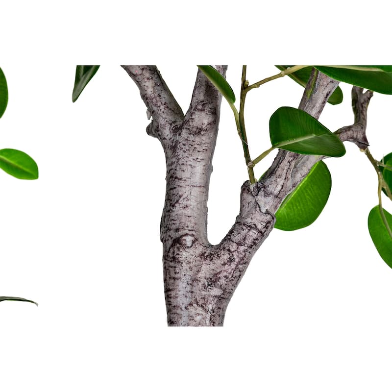 6 ft. Artificial East Ficus Tree in White Decor Pot - 31.5 in. W x 31.5 in. D x 72 in. H