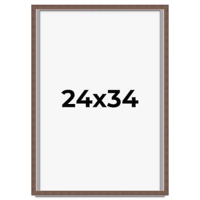 24x34 Shadow Box Frame Brown | 1.125 inches Deep Real Wood Rustic