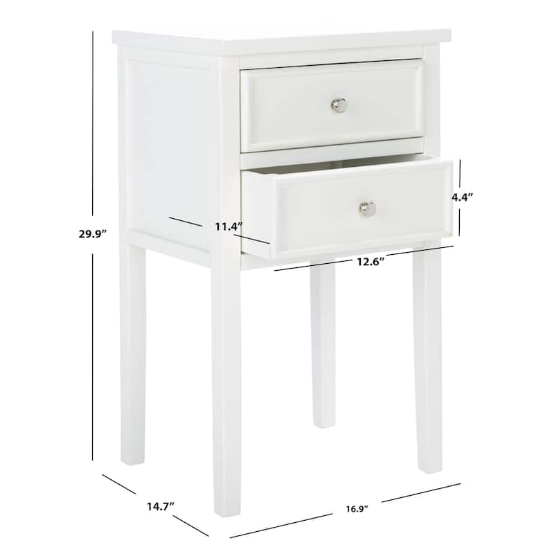 SAFAVIEH Minda 2-Drawer Accent End Table Nightstand (Fully Assembled) - 16.9" x 14.2" x 29.7" - 17Wx15Dx30H