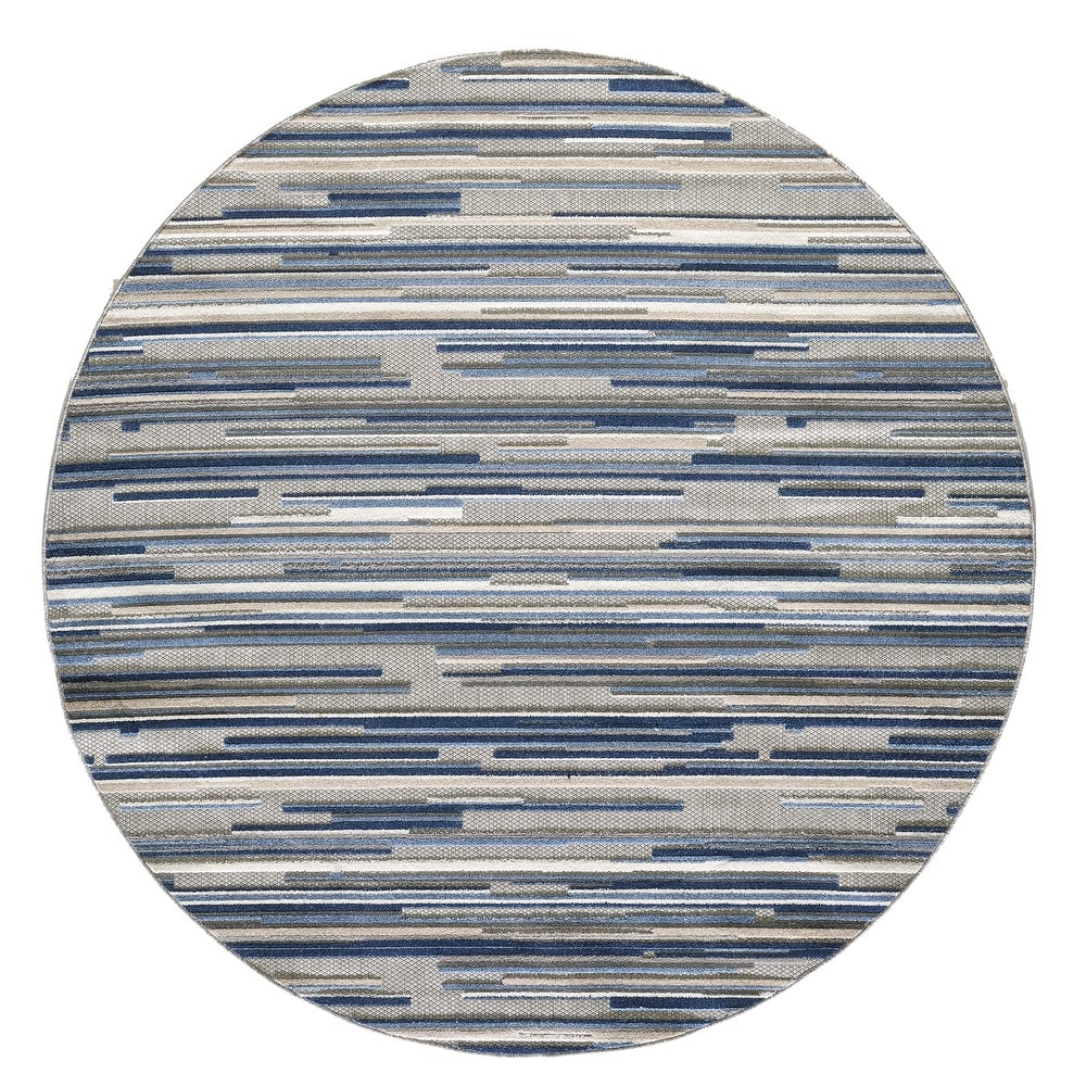 Domani Napa Ombre Textured Stripe Indoor/ Outdoor Rug