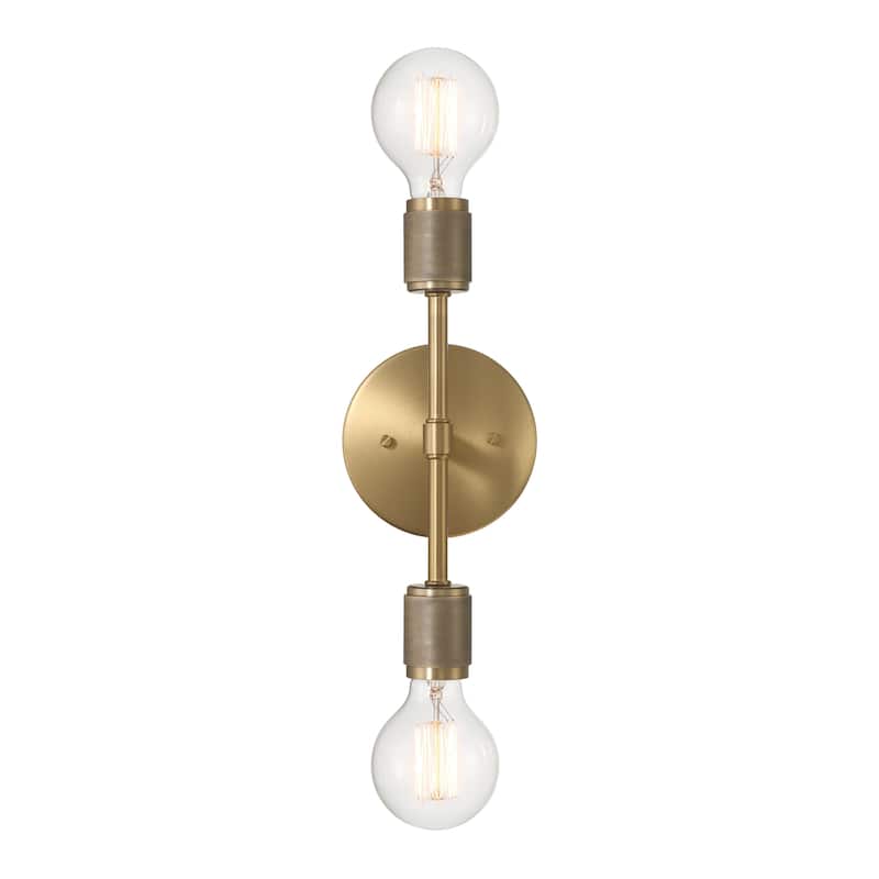 Maxim Metal Exposed 2-Bulb Wall Sconce - 6.4"L x 5.0"W x 19.0"H