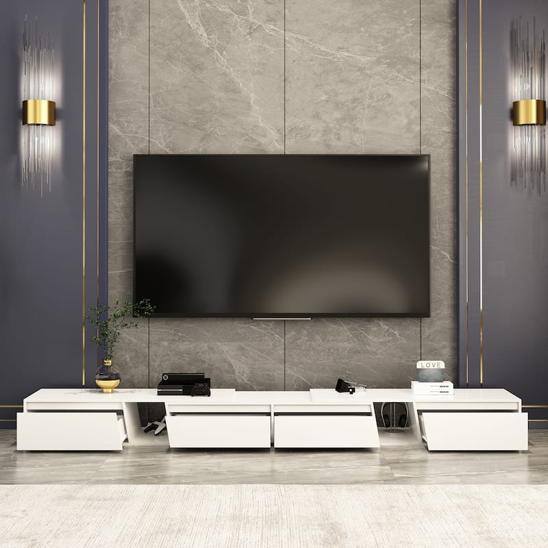 TV Stand Modern Extendable TV Stand in Stretch for TVs up to 120"