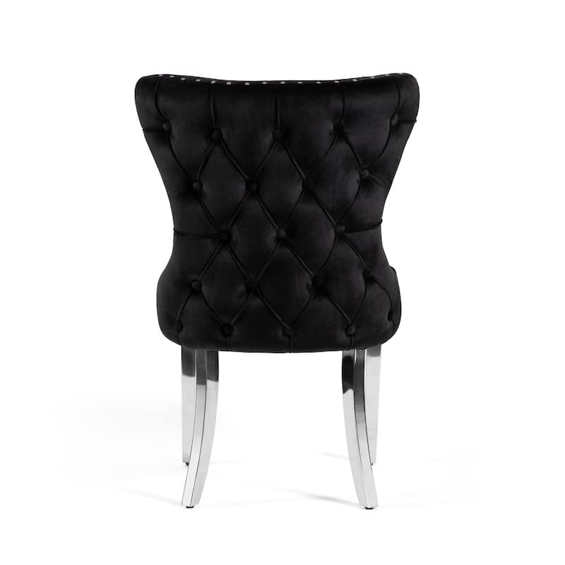 Furniture of America Thaddeus Glam Fabric Dining Chair with Nailhead Trim (Set of 2)