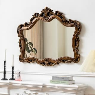 Antique Wall Mirror Irregular Baroque Accent Mirrors - 37.4"×30.7"