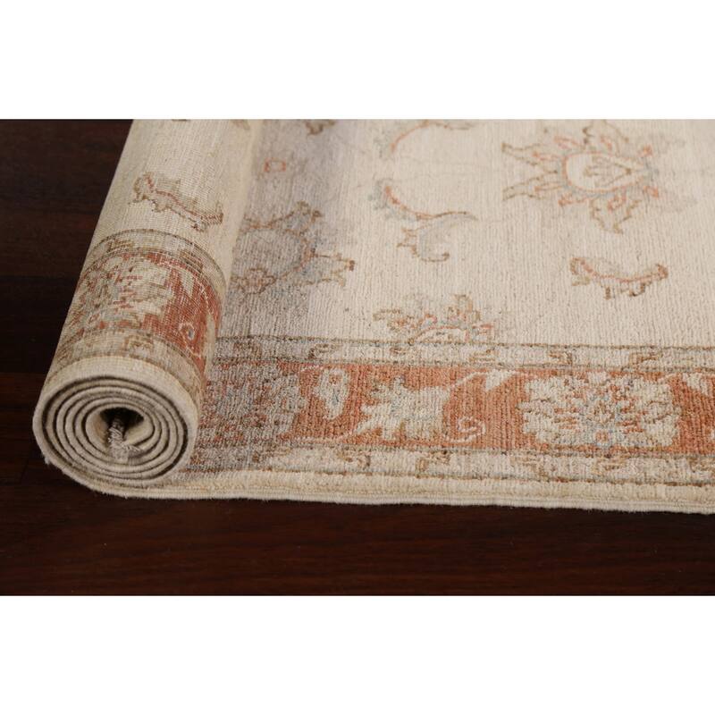 Vegetable Dye Floral Peshawar Chobi Oriental Wool Runner Rug Handmade - 2'9" x 9'10"