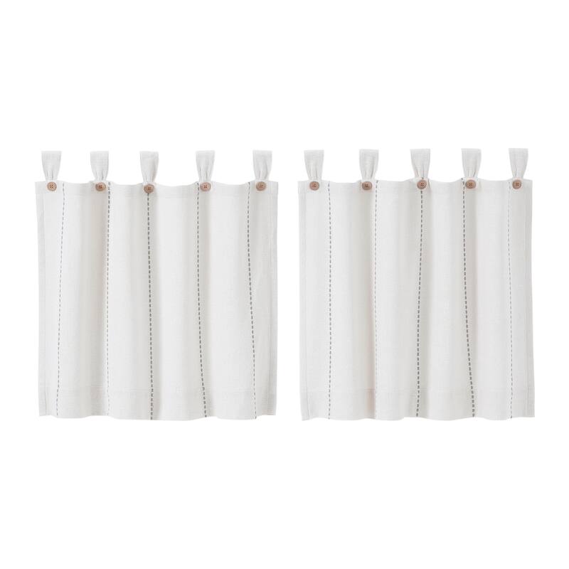 Stitched Burlap White Tier Set of 2 L24xW36