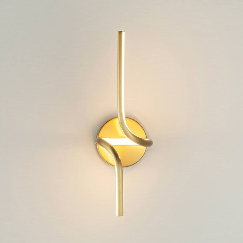 1-Light Modern Black/Gold Linear Aluminum Intergrated LED Bathroom Vanity Light