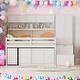 preview thumbnail 1 of 29, Efficient Twin Size Wooden Loft Bed Big Storage, Under-bed Desk, Drawers and Integrated Wardrobe, Mobile Workstation, White White