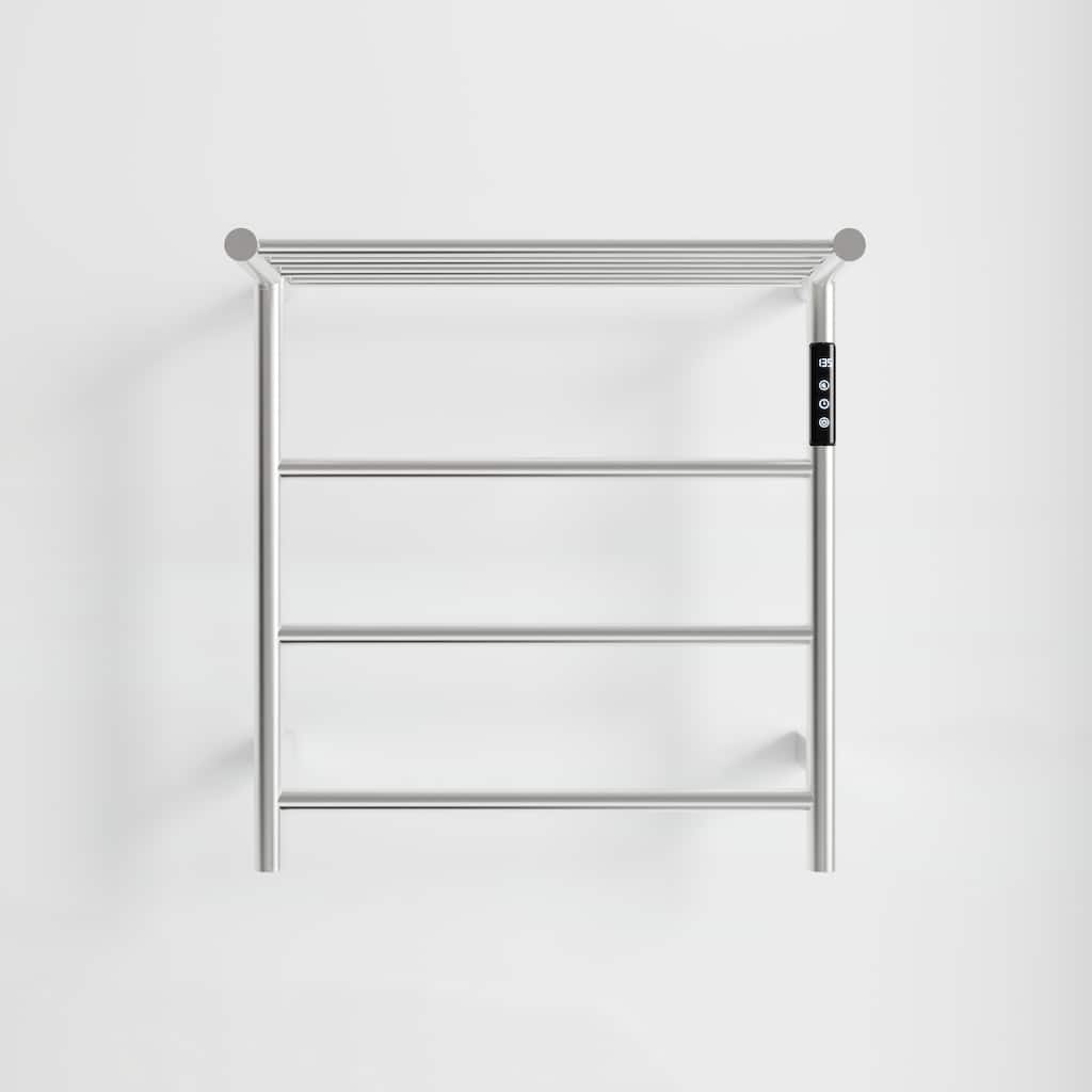 Heated Towel Rack with Top Shelf, Plug-in/Hard-Wired