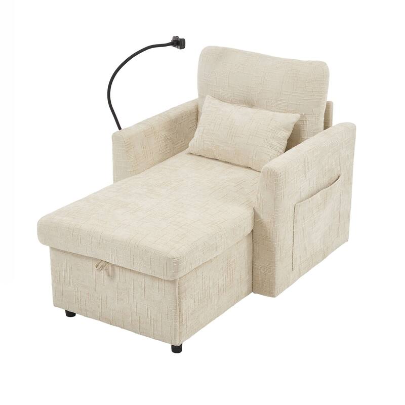 Multifunctional Lazy Person Sofa Recliner can be Stored Storage Backrest with Cell Phone Bracket Single Leisure Chair