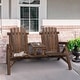 preview thumbnail 1 of 16, Outsunny Wood Adirondack Patio Bench Chair Brown