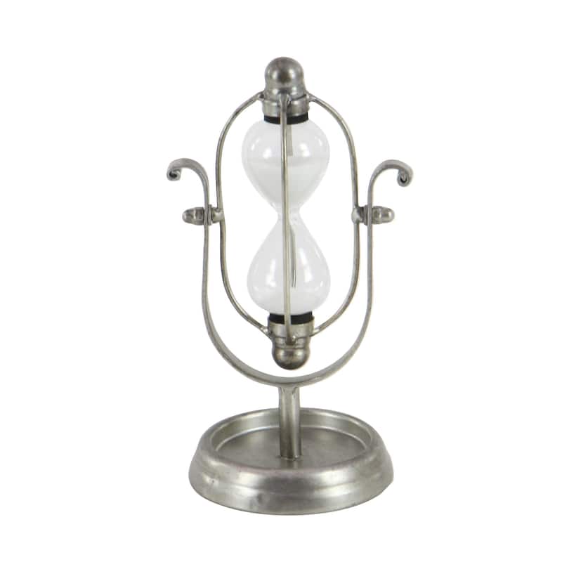Metal Hourglass Sand Timer - Silver or Black - Roche River Decor