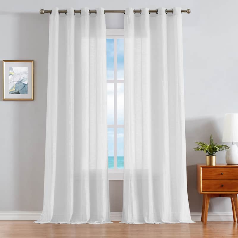 Nautica Cordelia Crushed Sheer Grommet Extra Wide Curtains (Set of 2)