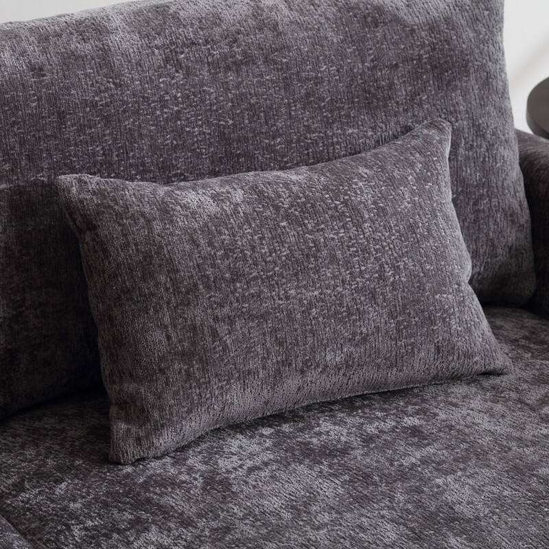 Modern Chenille Fabric Loveseat, 2-Seat Upholstered Sofa Couch