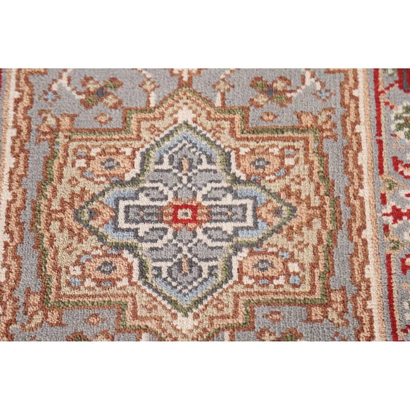 Geometric Grey Heriz Serapi Oriental Area Rug Handmade Wool Carpet - 2'0"x 3'0"