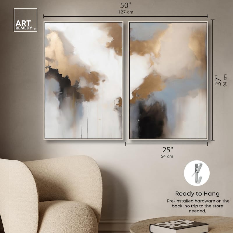 Golden Nebula Canvas Set of 2 by Art Remedy