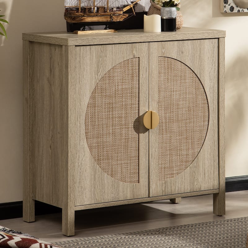 SICOTAS Rattan Sideboard Storage Cabinet