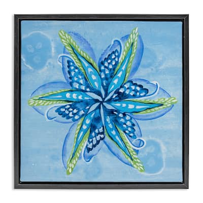 Stupell Star Shaped Abstract Flower Framed Floater Canvas Wall Art Design By Liz Jardine