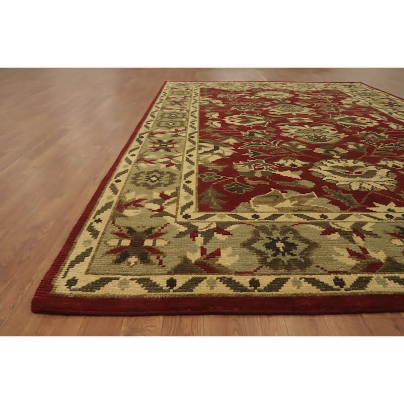 Red Floral Indian Area Rug 6x10 - 9' 10'' X 6' 5''