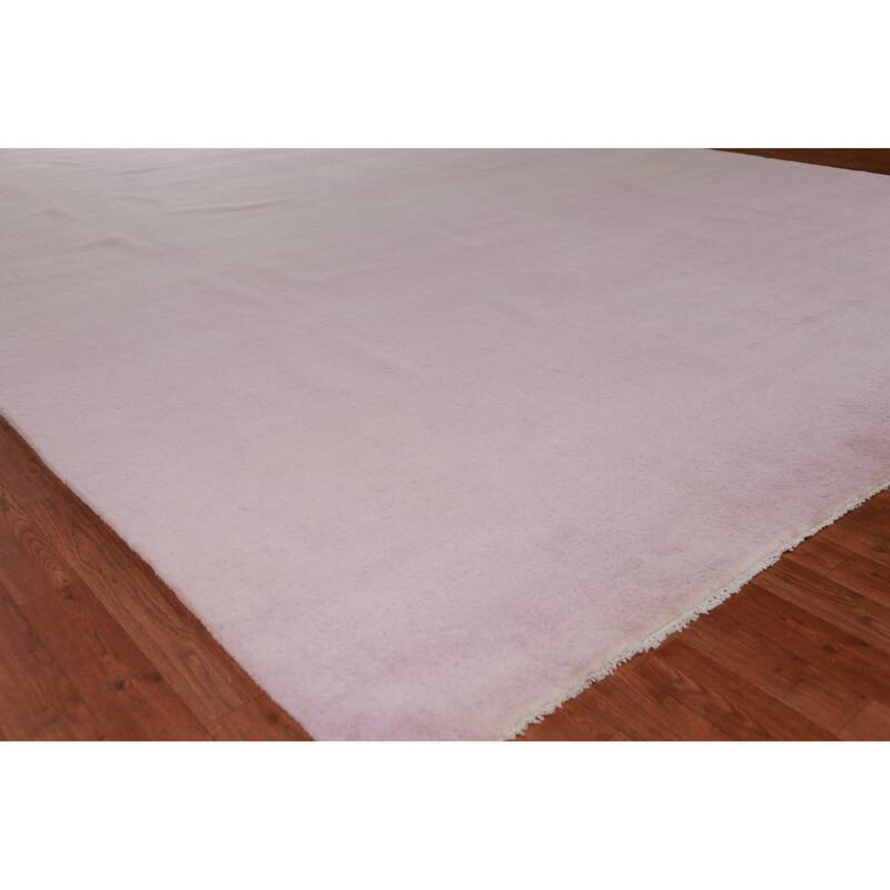 Hand Knotted Oriental 100% Wool Carpet Modern Solid Purples Gabbeh Area Rug - 14' 0'' X 10' 2''