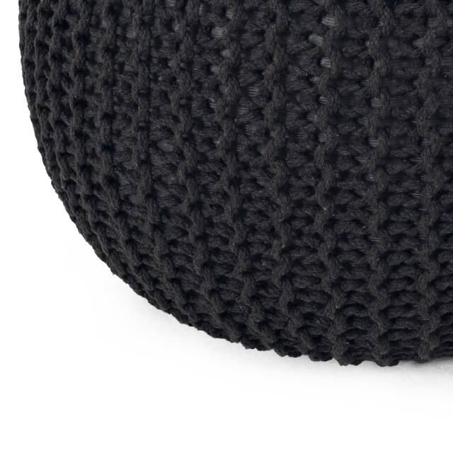 Abena Knitted Cotton Pouf by Christopher Knight Home