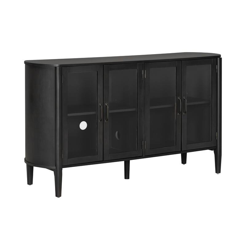 58" Sideboard with 4 Glass Doors for Living Room and Dining Room Organization