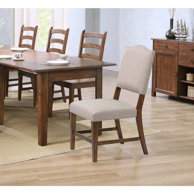 Upholstered Dining Chairs Set of 2 - Performance Fabric - Amish Brown - Modern Design