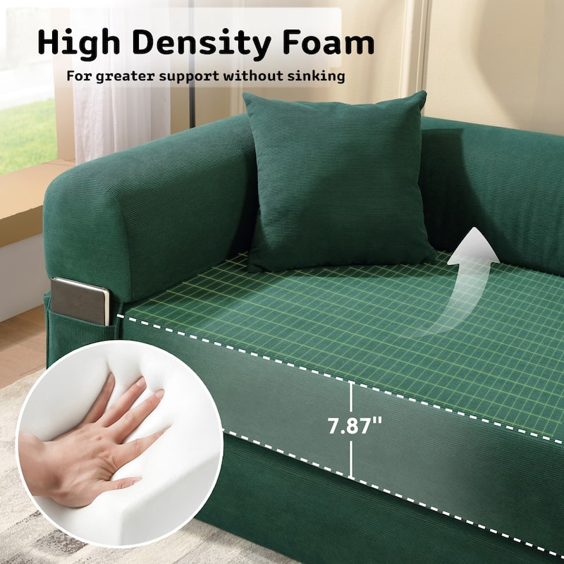 3-in-1 Convertible Sleeper Sofa with Pillows & Storage