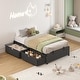 preview thumbnail 1 of 5, Twin Size Bed Frame 2 Large Storage Drawers Platform Bed Metal Kids Grey - Twin