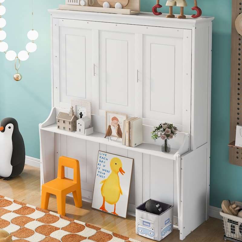 Queen Size Murphy Bed with a Shelf Bed Bath & Beyond 38950667