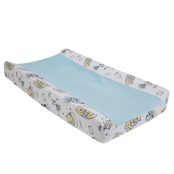 slide 2 of 4, Lambs & Ivy Disney Baby Winnie the Pooh Hugs Soft Blue Minky Changing Pad Cover