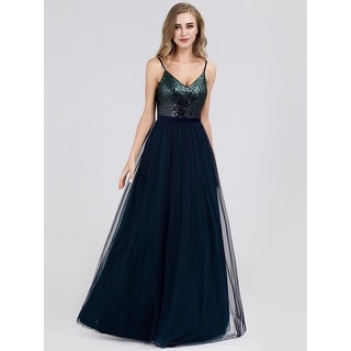 Ever-pretty Women Long Sequins A-line Cocktail Proms Evening Party Dresses 07859