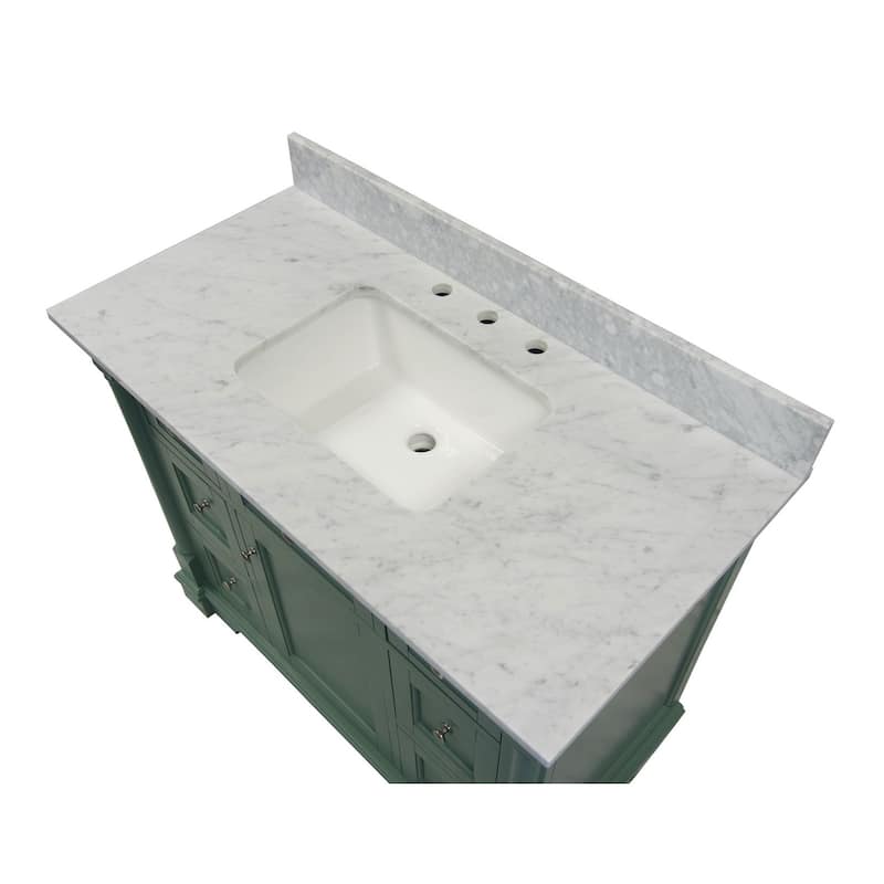 KitchenBathCollection Sydney 42" Bathroom Vanity with Carrara Marble Top