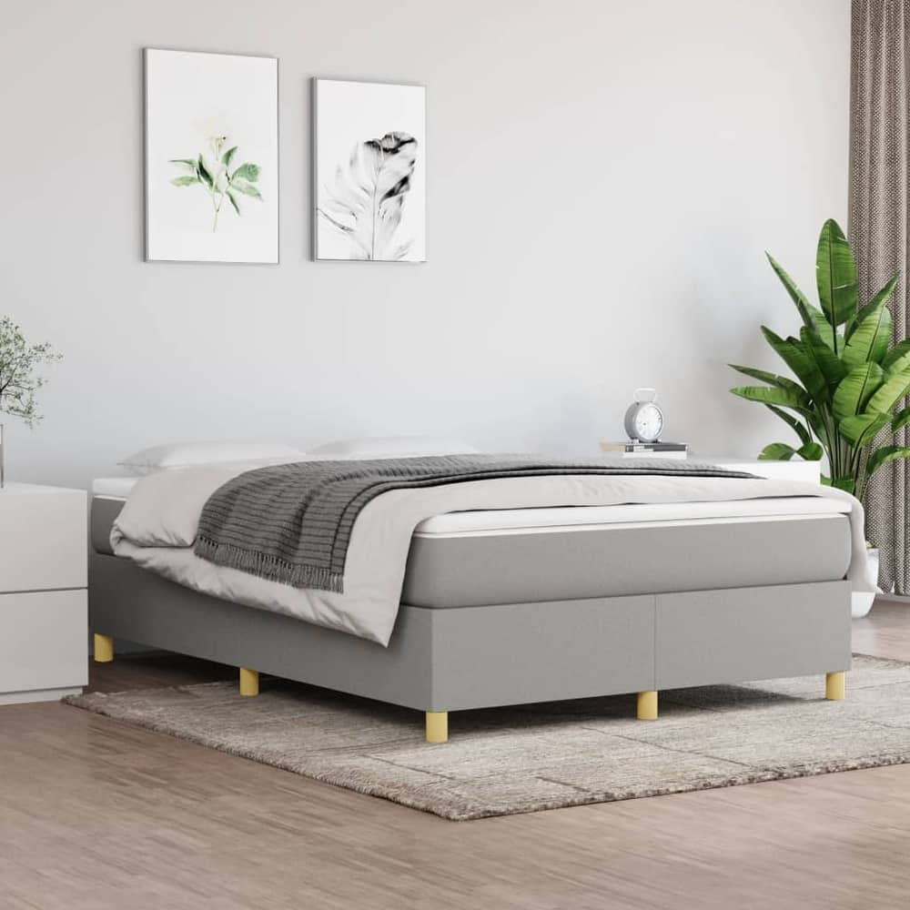 vidaXL Box Spring Bed Base Platform Bed Frame with Mattress for Bedroom Fabric