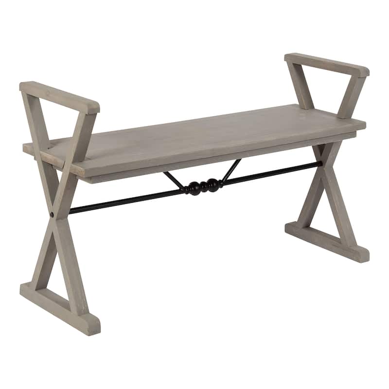 Kate and Laurel Travere Wood Bench - Beige - 43x15x26