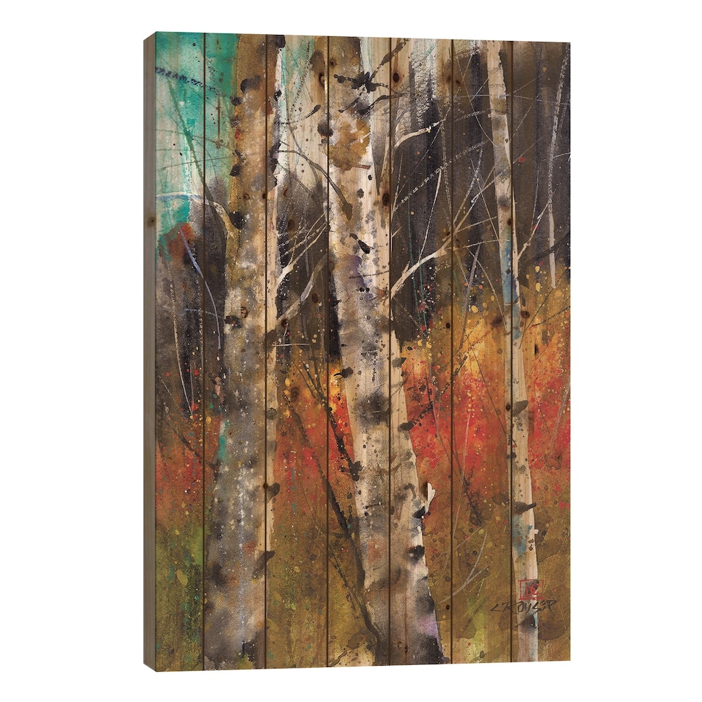Trees on Fire Print On Wood by Dean Crouser - Multi-Color