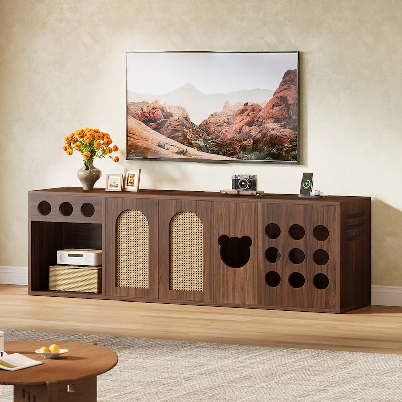 Extra Large TV Stand, 70.9'' TV Console Cabinet for 70/75/80 Inch TV, Entertainment Center with Storage Cabinets for Living Room