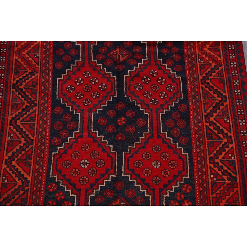 Tribal Geometric Qashqai Persian Area Rug Hand-knotted Wool Carpet - 4'6" x 9'11"