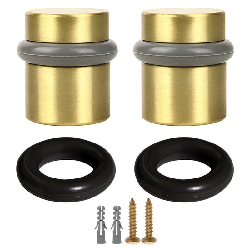 Design House 188185 1-1/2" Floor Mounted Peg Door Stop - Pack of 2 - Satin Brass
