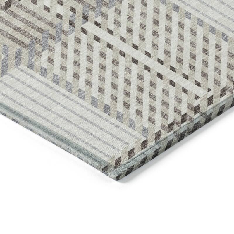HomeRoots Plaid Transitional Rectangle Outdoor Rug