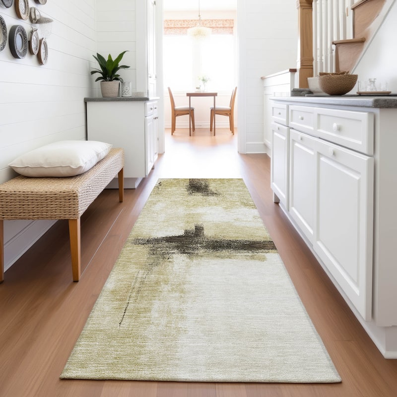 Premium Washable Super Soft Casual Contemporary Mayfield Rug - Wheat - 2'3" x 7'6"
