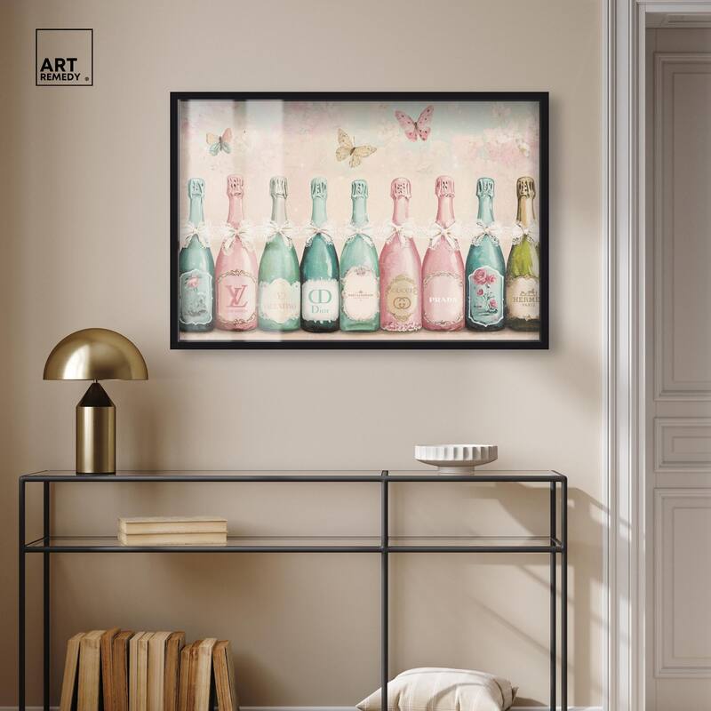Champagne Mint and Pink Shadowbox by Art Remedy